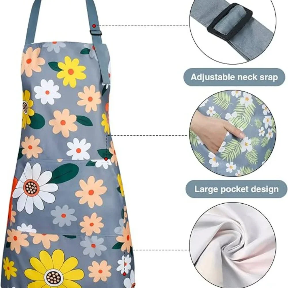 3 Aprons Beautiful Floral Designs for Cooking Grilling or Gardening Adjustable